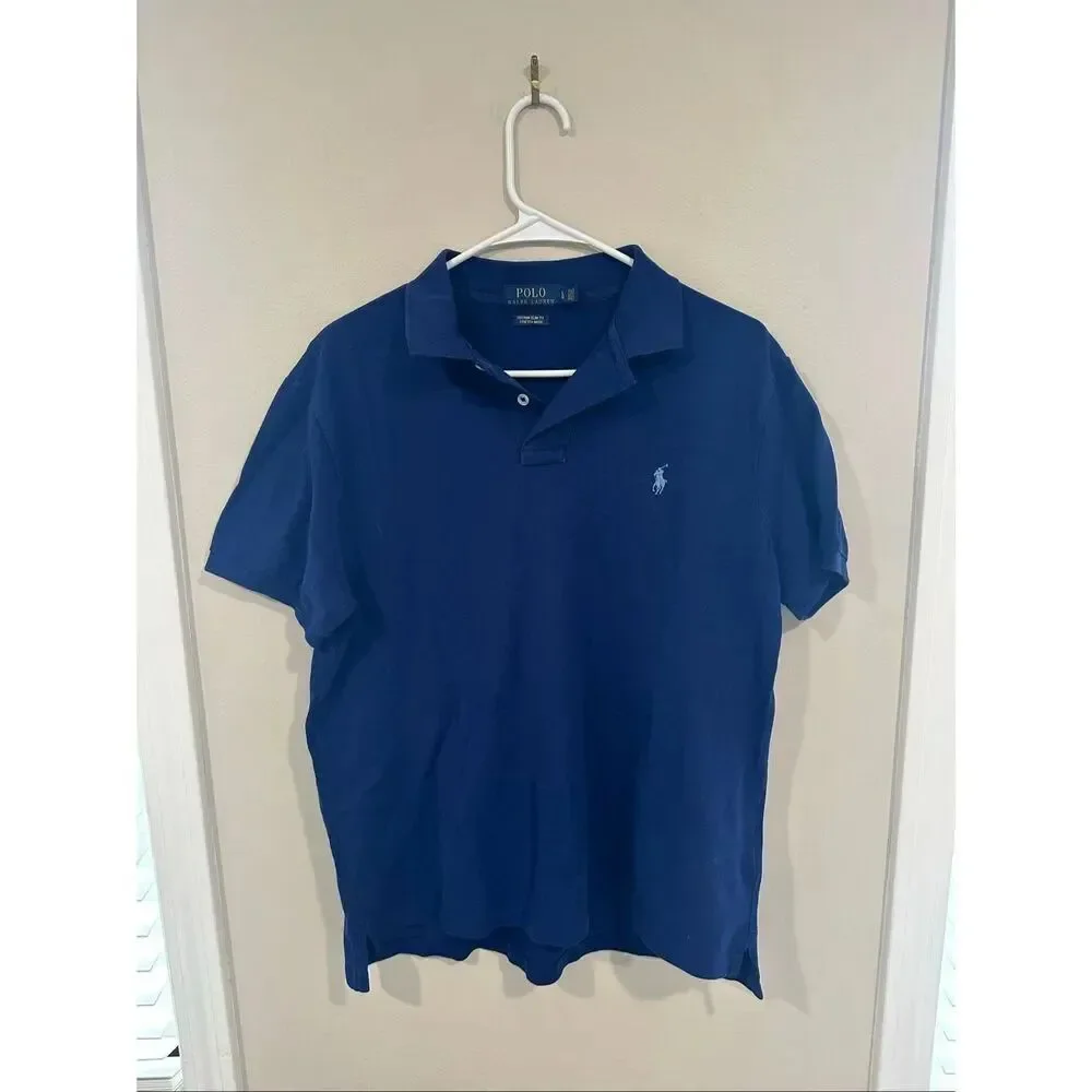 Polo Ralph Lauren Cotton Clim Fit Navy Polo Large